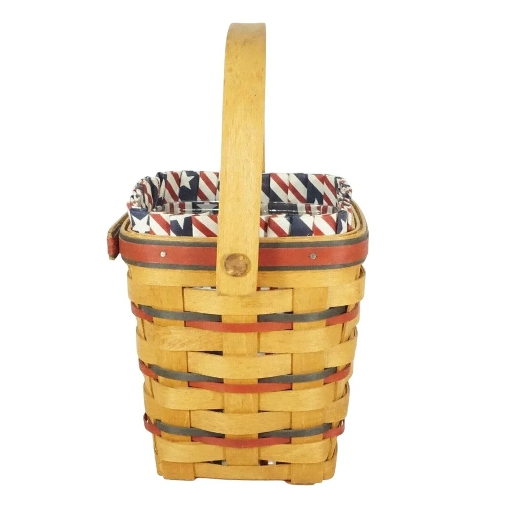 Longaberger Patriotic 1995 Carry-Along All American Basket Combo Liner Protector